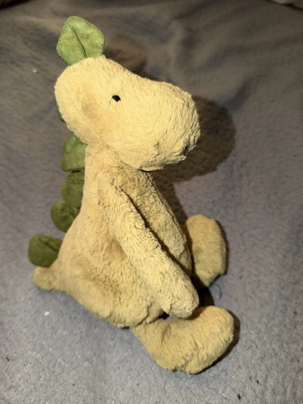 Jellycat Cream Dinosaur Plush with Green Spikes
